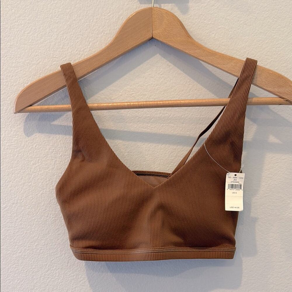 OFFLINE By Aerie Ribbed Plunge Sports Bra Size Small S NWT